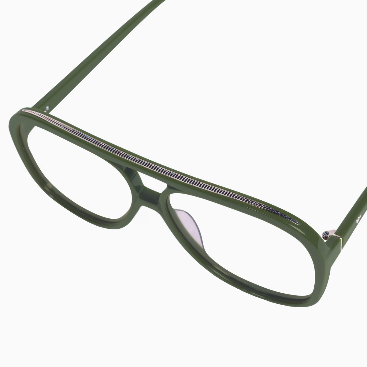 Valley Eyewear Bang - Army Green with Gold Metal Trim/Brown Gradient Lens
