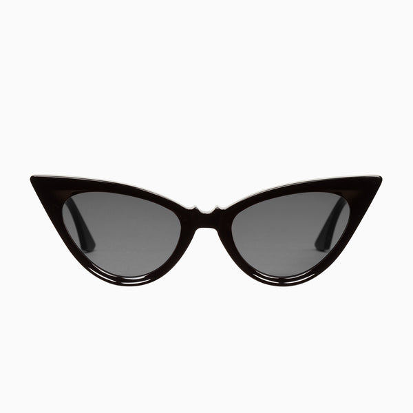 Black Cat Eye Sunglasses Womens Retro Sunglasses Raven - Main Image